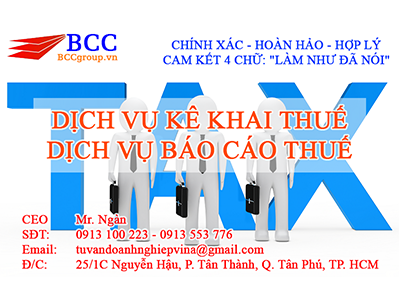 Dịch vụ kê khai thuế - dịch vụ báo cáo thuế
